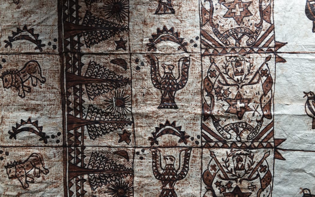 The intricate patterns of the tapa cloth, which Sesi Mausia says could be older than 50 years.