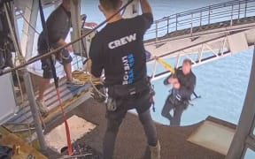 Mike Heard is attempting 800 bungy jumps from the Auckland Harbour Bridge to beat a world record.