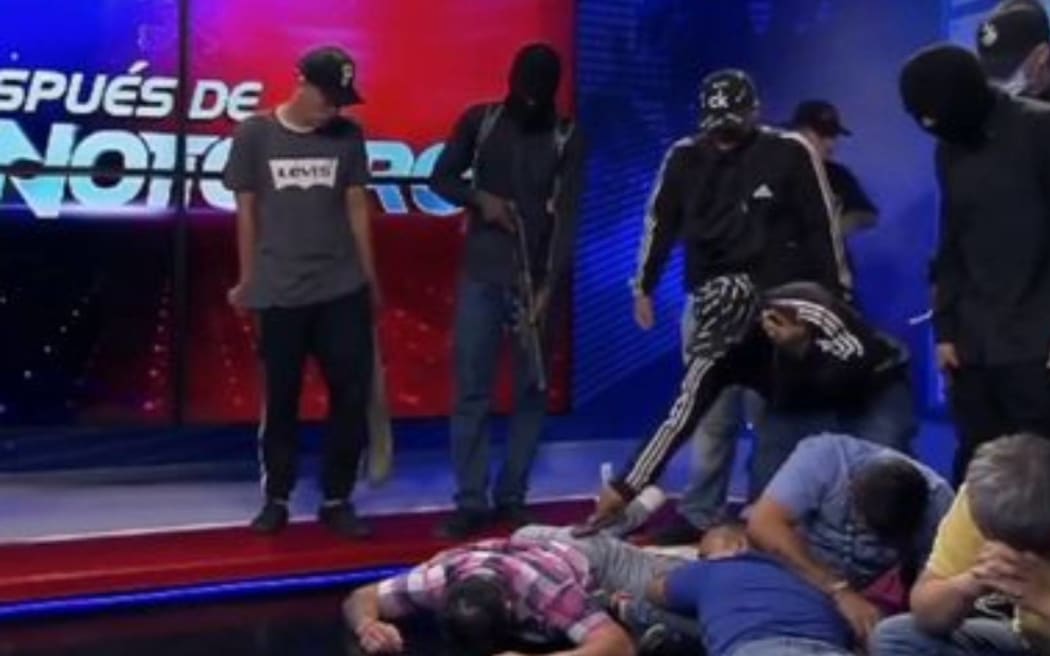 Gang members take over a show live on Ecuadorian television.