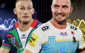 Warriors half Tanah Boyd & Titans half Kieran Foran.