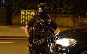 Armed police are deployed near London Bridge after the terror attacks.