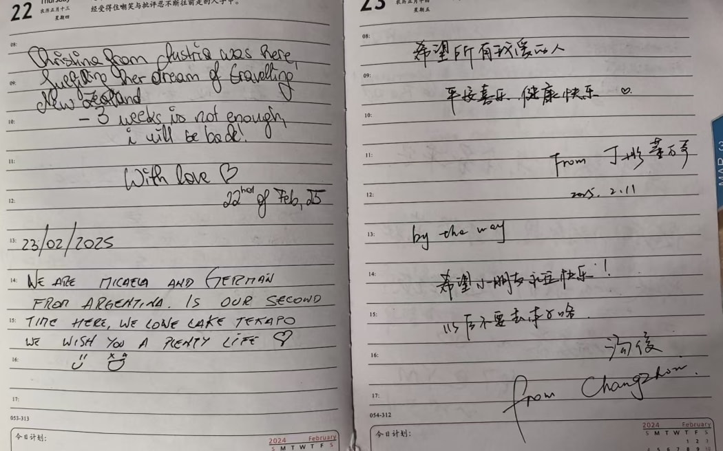 Travelers filled its pages with notes, doodles and well-wishes, gradually transforming the forgotten journal into an impromptu guestbook.