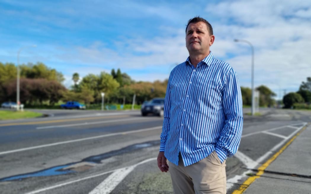 New Plymouth mayor Neil Holdom stands near the stretch of SH3 between Waitara and Bell Block.