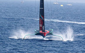 Team New Zealand during the 37th America's Cup 2024, Louis Vuitton Preliminary Regatta, Barcelona.