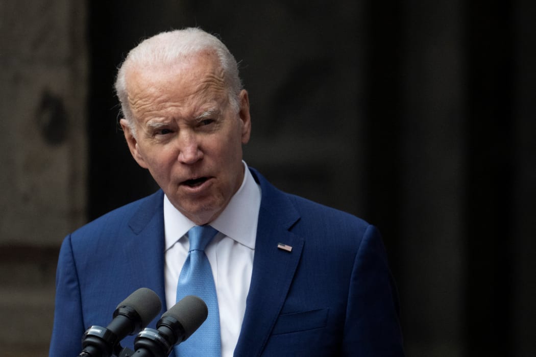 US President Joe Biden speaks to the press following the 10th North American Leaders’ Summit, at The National Palace in Mexico City, on 10 January, 2023.