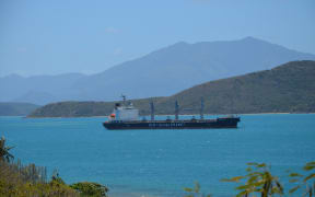 SLN ship entering Noumea harbour