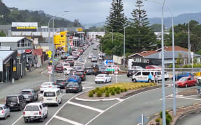 Heavy traffic on State Hughway 2 and Hutt Rd at Dowse interchange at 5.40pm earlier this week.