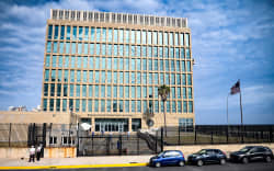 View of the United States Embassy in Havana on May 20, 2021.