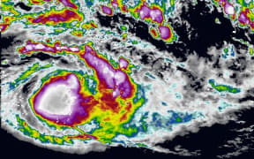 Satellite images of Cyclone Winston.