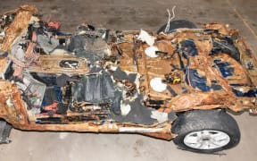 The car that was recovered from Blue Cod Bay, near Curio Bay.