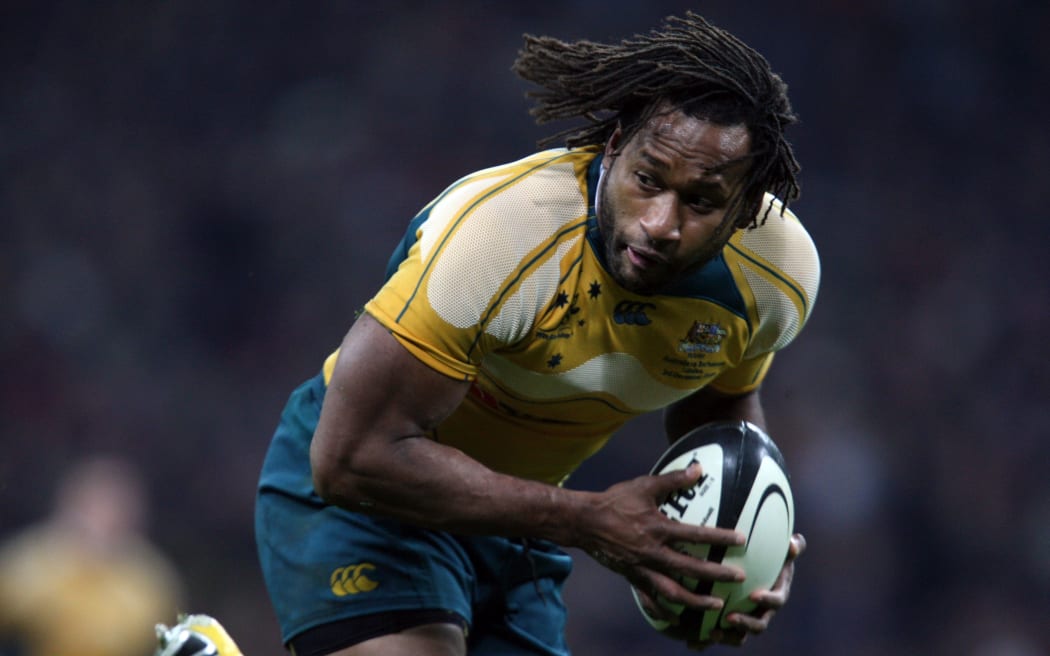 Lote Tuqiri playing for the Wallabies.