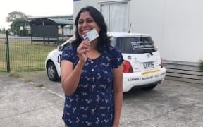 Margaret Fernandes with her driver licence