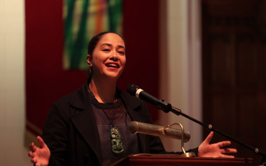 Hana Mereraiha at the launch of the Aotearoa Songbook.