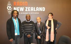 Panel participants (left to right) Moses Ariama, Tayo Agunlejika, Ganesh Nana, RNZ Lynda Chanwai-Earle.