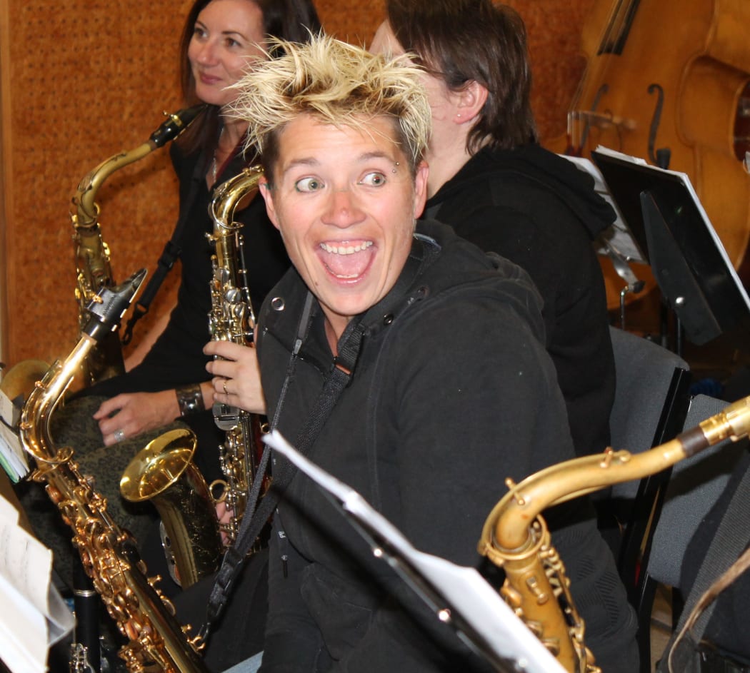 A photo of the band's musical director, Lana Law.
