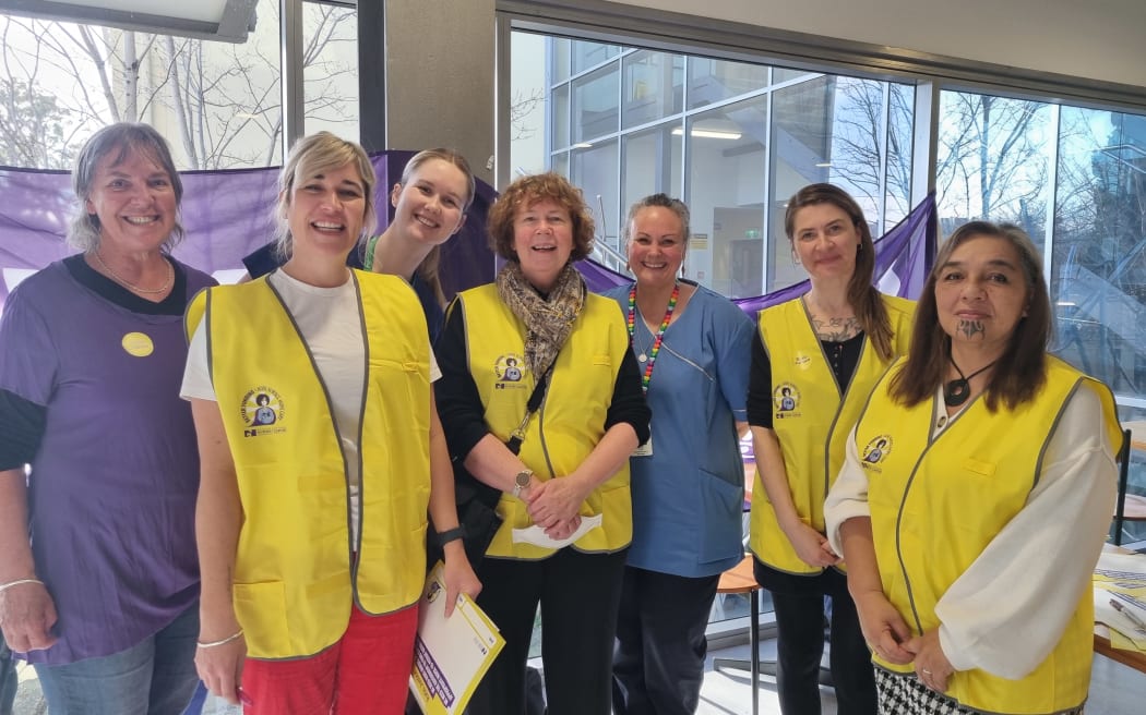 New Zealand Nurses Organisation staff in Nelson, on the first day of the Ratio Justice campaign.