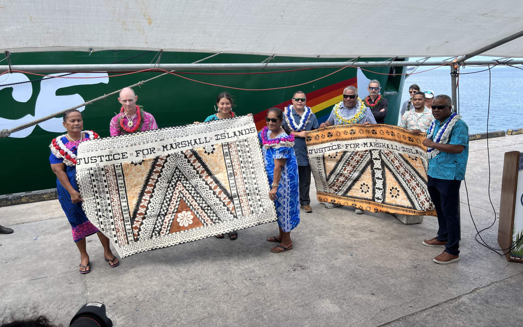 Marshall Islands traditional and government leaders joined Greenpeace representatives in Majuro
