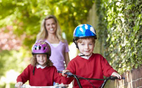 children on bike