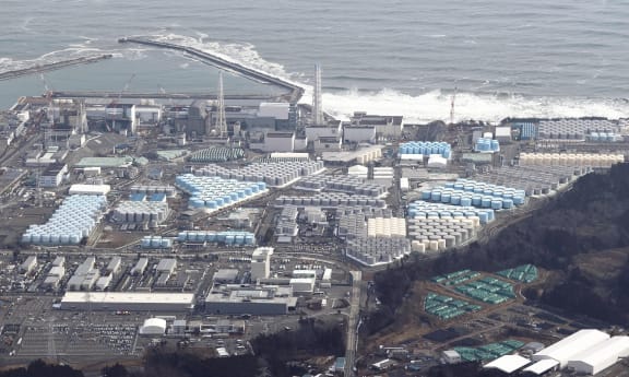 An aerial photo shows Fukushima No. 1 Nuclear Power Plant in Okuma town, Fukushima Prefecture on February 12, 2022. The nuclear plant was damaged by a massive tsunami during the Great East Japan Earthquake on March 11, 2011. The crippled nuclear station has been under decommissioning. ( The Yomiuri Shimbun ) (Photo by Toshikazu Sato / Yomiuri / The Yomiuri Shimbun via AFP)