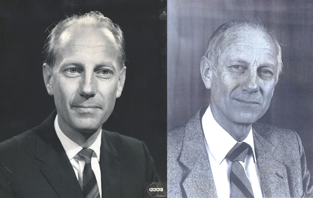Haydn Sherley early and later broadcasting portraits.