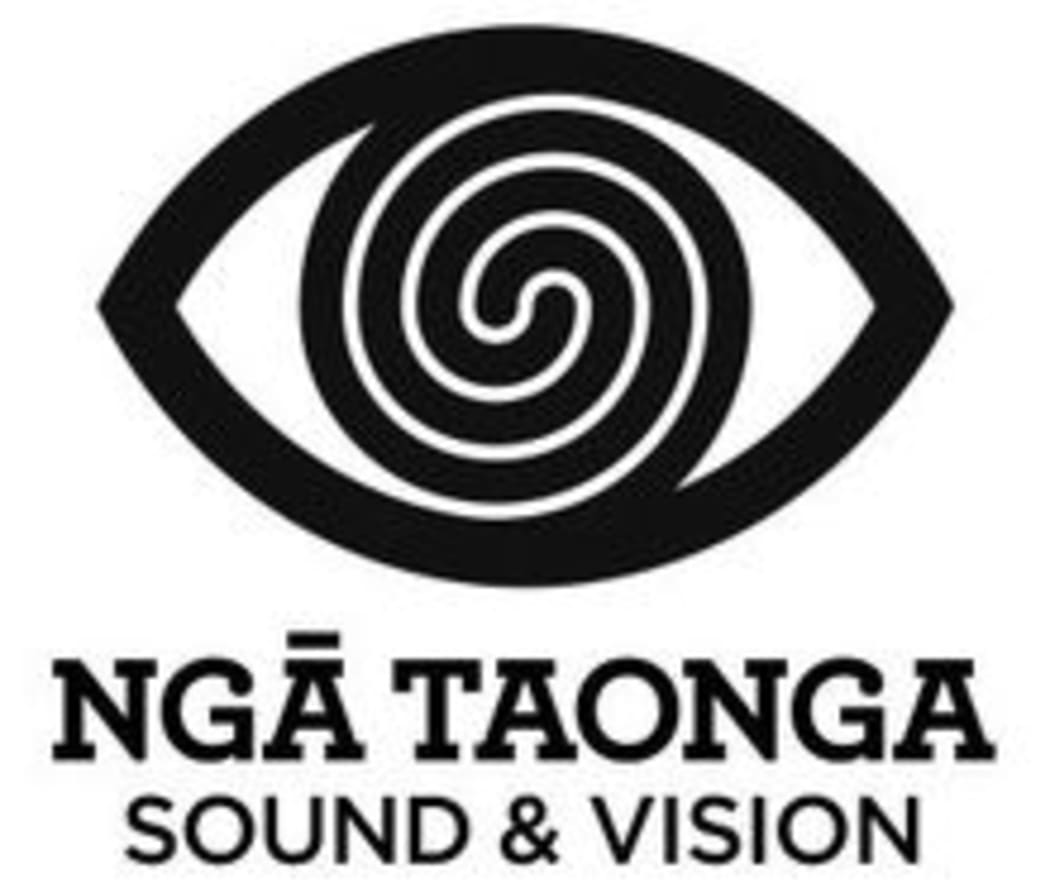 The logo of Nga Taonga Sound and Vision a service providing archival material. The logo ressembles an eye.