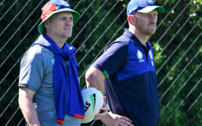 Richard Agar and Andrew Webster at Warriors training.