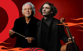 NZSO Bloch & Shostakovich live performance promo image of conductor Sir Donald Runnicles and cellist Nicolas Altstaedt.