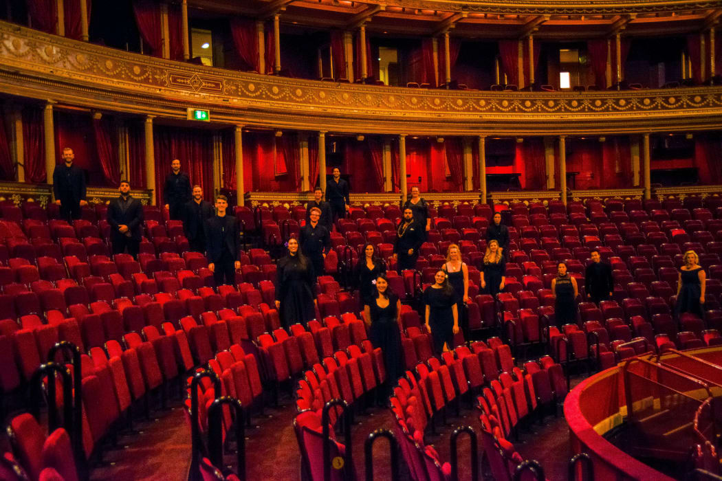 Whānau: Voices of Aotearoa, far from home performers at the Royal Albert Hall, London.