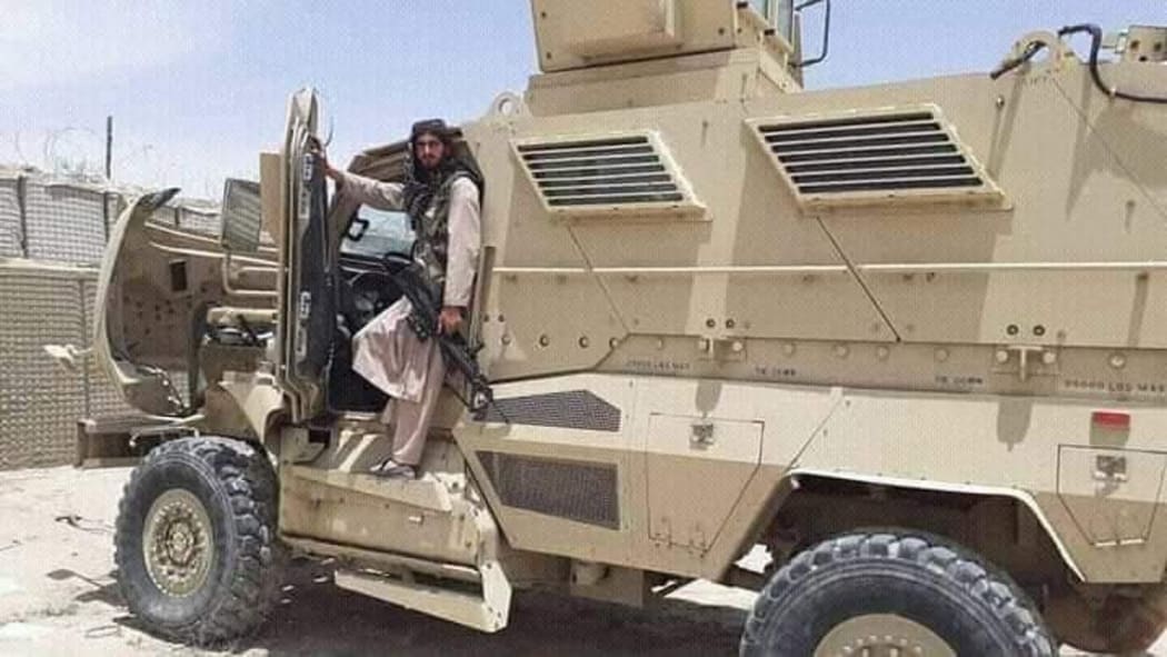 A US army's M1224 MaxxPro MRAP seized by the Taliban as US troop quits Afghanistan on 1 July 2021. It costs more than $US500,000.