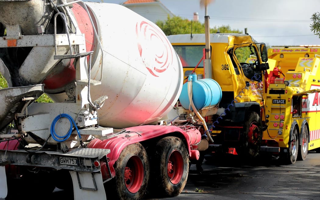 A concrete mixer crashed into a house in Remuera.