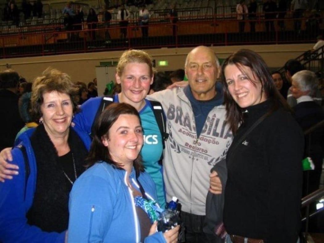 The Hutton family after the last National Bank Cup final in 2007 - won by the Steel - (from left) Val, Lisa, Megan, Roger, Kelly.