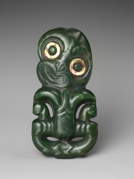 A greenstone pendant at the Metropolitan Museum of Art.