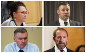 Clockwise from top left Louisa Wall, Mark Patterson, Andrew Little and Scott Simpson