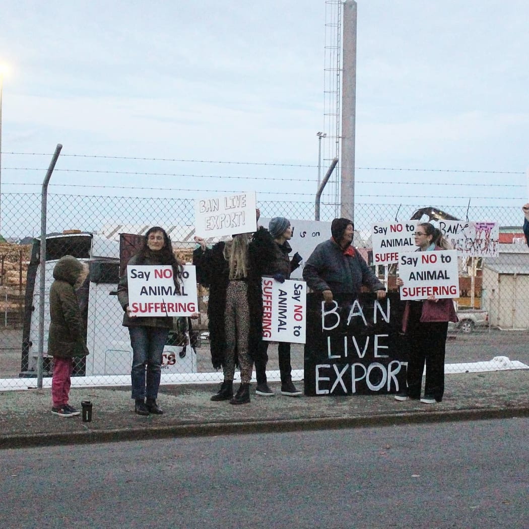 Protesters at the 'vigil' today.