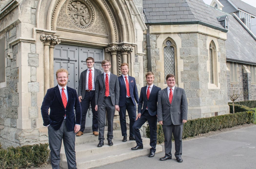 The Oxfords (from left): Henry Kimber, Michael Ash, Anthony Chater, Edward Woodhouse, Alexander Dance, Edmund Bridges