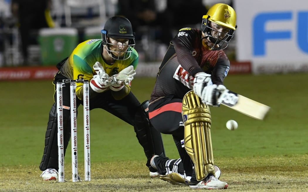 Colin Munro playing for the Trinbago Knight Riders in the Caribbean Premier League.