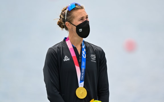 Emma Twigg (NZL) gold medal winner in the women's single scull.
Tokyo 2020 Olympic Games Rowing at the Sea Forest Waterway, Tokyo, Japan on Friday 30th July 2021.