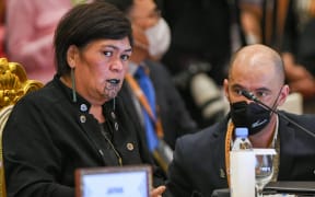 Foreign Minister Nanaia Mahuta looks on at the 12th East Asia Summit Foreign Ministers’ Meeting during the 55th ASEAN Foreign Ministers' Meeting in Phnom Penh on August 5, 2022.