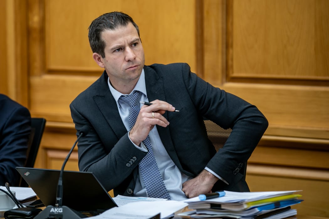 National MP Chris Penk questions a Minister during an estimates hearing