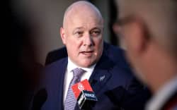 Prime Minister Christopher Luxon speaks to media in New Delhi, India on 19 March 2025.