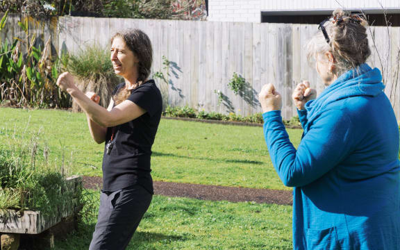 Self defense course instructor Julie Poirier