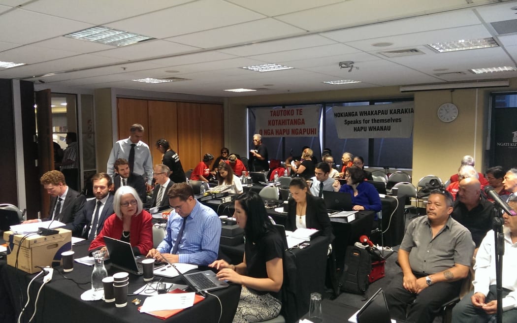 Lawyers at the Waitangi Tribunal Ngapuhi Mandate urgency hearing.