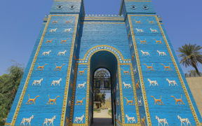 A general view of a replica of Ishtar Gate at the site of Babylon, a kingdom in ancient Mesopotamia, now located in modern day city of Hillah. The site of Babylon has been selected to be inscribed as a UNESCO World Heritage Site.
