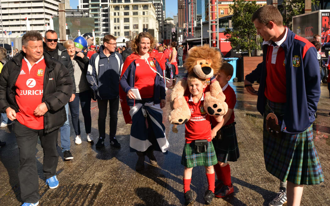 Lions fans out and about in Auckland before the final Test.