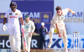 Tim Southee bowling aginst Sri Lanka, 2024.