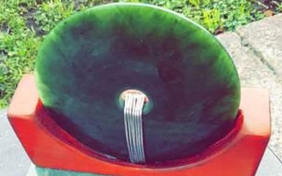 The pounamu which has been stolen from a grave site in Rotorua.