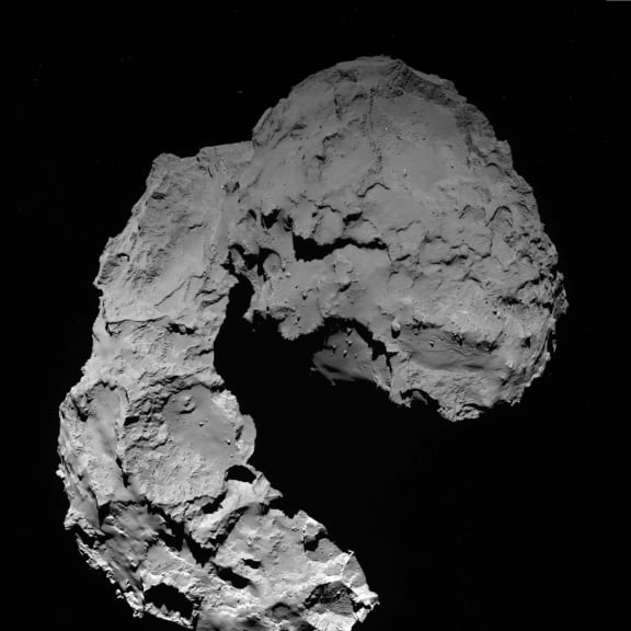 Comet 67P/Churyumov-Gerasimenko as seen by the OSIRIS wide-angle camera on ESA's Rosetta spacecraft on September 29 2016.