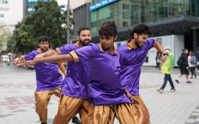 A group of young dancers from Indian communities held Bollywood-style flash dancing at Britomart to promote Diwali, October 15, 2024.