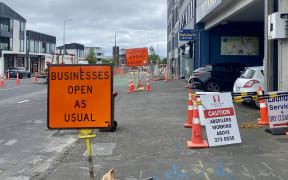 Roadworks on Great North Road in Grey Lynn on 13 December 2023.