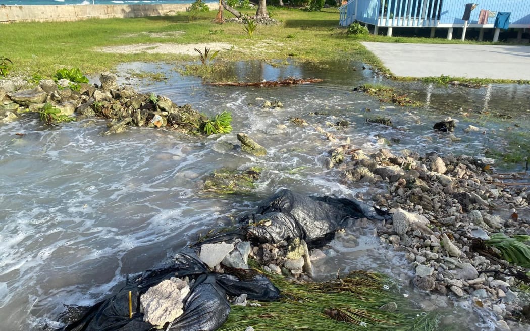 Housing in Uman, an island in Chuuk Lagoon, Micronesia, was flooded Sunday and Monday by high tides.